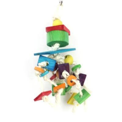 China Viable Natural Wooden Colorful Toy Bird Accessories Chewing Toys Factory Price Parrot Bite Parrot Cage; for sale