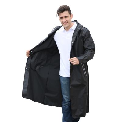 China 100% Waterproof Fashion Black /Windproof/Eco-friendly/Durable/Soft Peach Climbing Rain Coat Long Waterproof Adult Rain Coats for sale