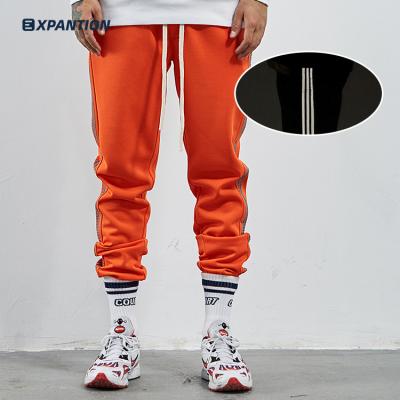 China Wholesale Cheap Anti-Static 3M Reflect Custom Logo Printing Stylish Mens White Mens Sweatpants Polyester Orange Joggers for sale