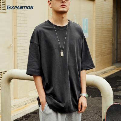 China 265gsm Wholesale High Quality Loose Casual Round Neck EXP Factory EXP Factory Streetwear Simple Oversized T-shirt for sale