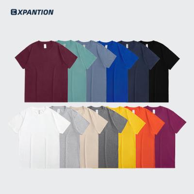 China 100% Basic Men's Single Shoulder EXP 210gsm Anti-Wrinkle Causal Loose Cotton Casual T-Shirts for sale