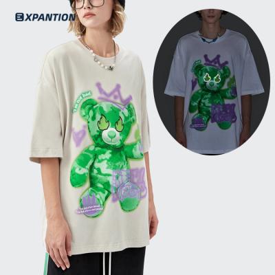 China Anti-Wrinkle EXP Spring Apparel Crewneck High Street Silk Screen Print Graphic Oversized Custom Reflective T-shirt for sale