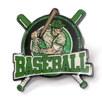 China China Die Hit Trade Soft Enamel Metal Glitter Baseball Pins Custom Shape Latest Design for sale