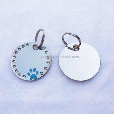 China Hot Sale Europe Manufacturer Metal Pet Products Dog Tag Add Diamond for sale