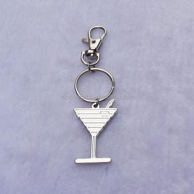 China Promotion Gifts Factory Cocktail Glass And So On Shape Gifts Metal Chrome Keychains Custom Shape Engrave Logo Metal Purse Charms 2018 New Design Customized for sale