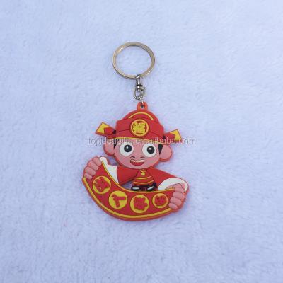 China Gifts Export 3D PVC Cartoon Man Design Rubber Keychains For Kids for sale