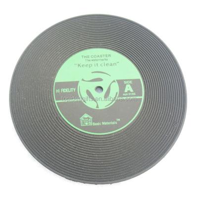 China Retro Viable PVC Vinyl Record CD Coaster Table Coffee Drinks Mug Mat Placemat CD Album Record Drinks Coaster for sale