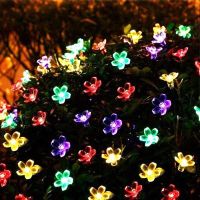 China String Lights Led Solar Power Sakura Cherry Blossom Light 50led Projector Beads Tree String Lights Decorative for Tree Fences Hedges for sale