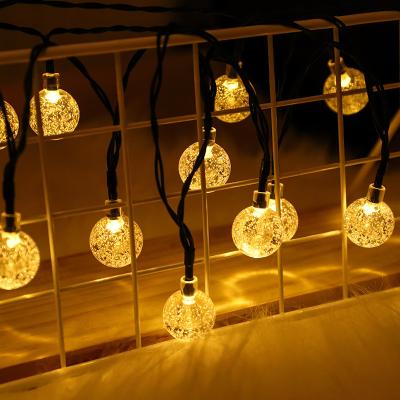 China Fairy Solar Bubble String Lights 20led 50led 100led Christmas Party Holiday Solar Garden Decoration Crystal Ball Customizable Solar Lights for sale