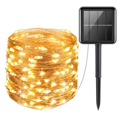 China String Light Outdoor Waterproof 10m String 100 Led 8 Modes Christmas Halloween Solar Led Garden String Lights For Holiday Decoration for sale