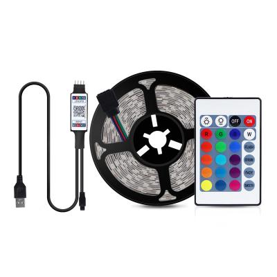 China IP20 flexible theme park usb tv backlight led strip 5v 5050 rgb 30 led/m rgb strip light with wireless transmission 24 main controller for sale