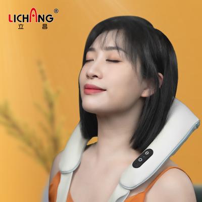 China 3D Humanoid Kneading Shiatsu LICHANG Hot Compress Neck Massager Machine Shiatsu Shoulder Kneading Massager for Car Body Home Back Massager with Heater for sale