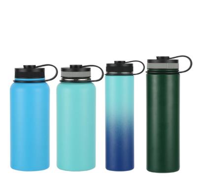 China Christmas Sustainable Double Wall Promotional Colored Stainless Steel Powder Coated Flask With Replaceable Lids for sale