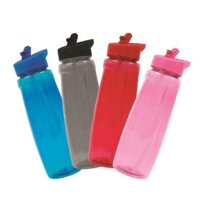 China Sustainable Sports Plastic Water Bottle With Straw BPA FREE Wide Mouth Flip Top Spout 25oz for sale