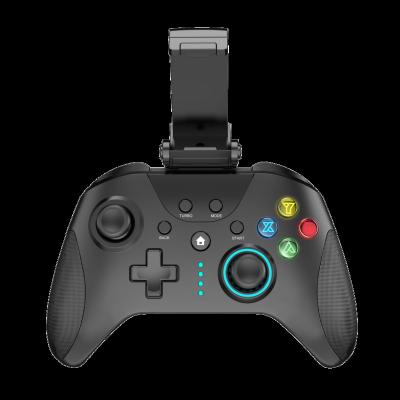 China With Phone Holder GCHT Game Wireless Controller For Windows 7 8 10 PC/iOS/Android/Switch Dual Shock BT LED Semi-transparent Backlight for sale