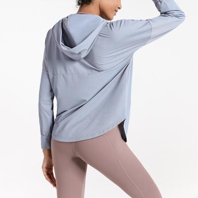 China Autumn And Winter Women Casual Zipper Hoodie Sports Shirt QUICK DRY Long Sleeve for sale