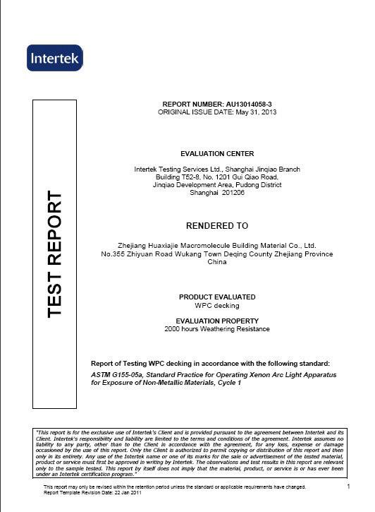 Interteck WPC Decking Weathering Resistance - Zhejiang Huaxiajie Macromolecule Building Material Co., Ltd.