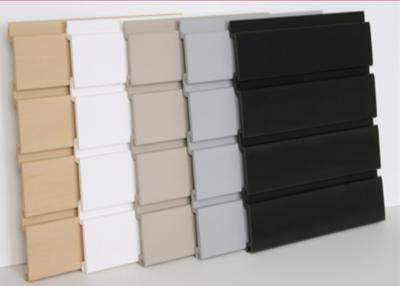 China 17g / Cm Washable Pvc Slatwall Panels , Pvc Slat Board Display For Garage for sale