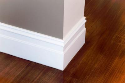 China Wooden Look Foam PVC Trim Board , Vinyl Cabinet Skirting Board for sale