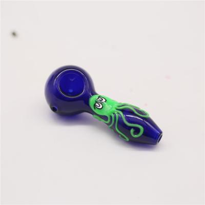 China Nonstick cute octopus shape blue glass smoking water pipe for sale for sale