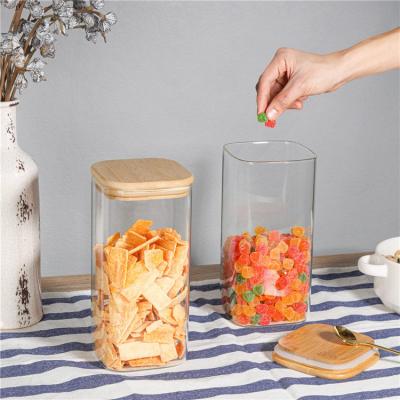 China Food Kitchen Wide Spice Freshness Preservation Food Storage Mouth Glass Jars With Lids for sale