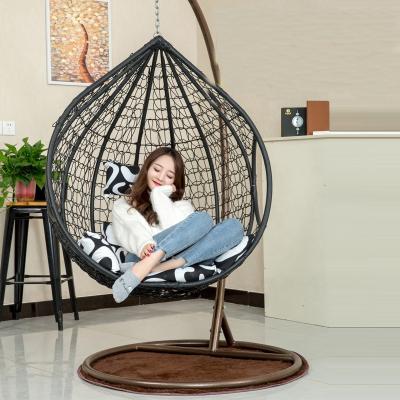 China 2020 Modern Hot Selling Indoor Rattan Wicker Double Seat Garden Egg Hanging Swing Chairs Outdoor Patio Swing Chair Factory Delivery for sale