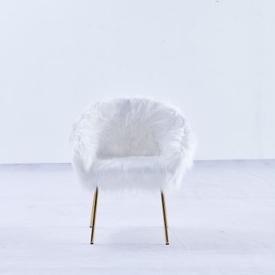 China Living Room Legs Modern Luxury Stainless Steel Accent Chair Faux Fur Design Gold Or Silver Chairs for sale