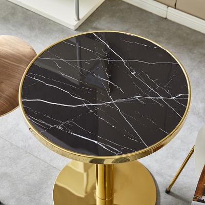 China High Quality Hard Gold Designer Table Metal Accent Marble Table for sale