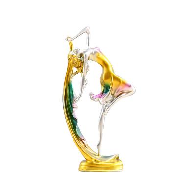 China Lady Home Accessories Modern Decoration Pieces Natural Resin Dancing Girl World Dance Decoration for sale