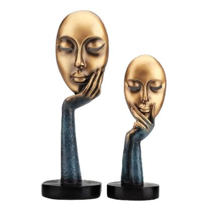 China Europe European Set of Two Portrait Sculpture Ornaments Style Luxury Modern Resin Home Gift Decoration Furnishing Decoration for sale