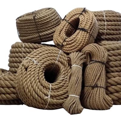 China 3 ply 8mm Twisted Jute Home Decoration Natural Rope Manila Rope with ISO Certificate for sale