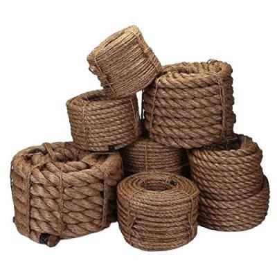 China 12mm 3 Strand Twisted Jute Rope Packaging Natrual Manila Rope for Outdoor Application for sale