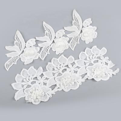 China Viable wholesale white embroidery milk yarn chrochet lace trim for wedding accessories for sale