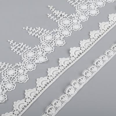 China Viable Wholesale Polyester 3d Chiffon Embroidery Tassel Lace Trim Embroidery For Apparel for sale