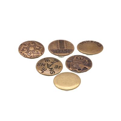 China New Arrival Decorative Nickel Free Denim Rivets Antique Copper Snap Button Metal For Jeans for sale