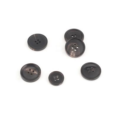 China Custom 4 Holes Suit Luxury Eco Friendly Natural Buffalo Coat Nickel Free Real Logo Horn Buttons for sale