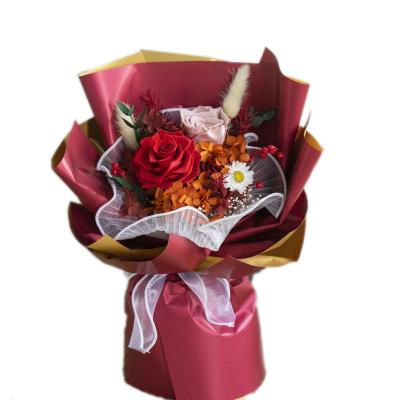 China Bulk Natural Touch Flowers Price Wedding Bouquets Preserved Flower Rose Bouquet for sale