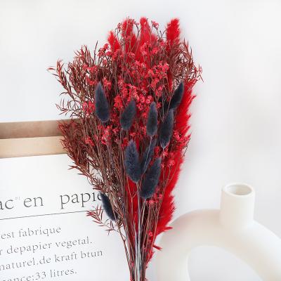 China Natural Touch Wholesale Bridal Bouquets Wedding Preserved Flower Pampas Grass Bouquet for sale