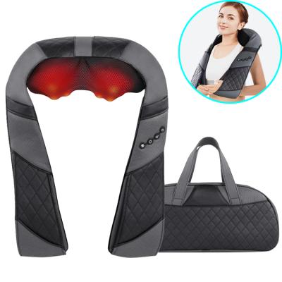 China Cordless Back Massager with Heat, Deep Tissue Massage Shiatsu Shoulder and Neck Kneading Massager for sale