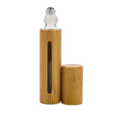 China Eco-Friendly Personal Care Packaging 3Ml 5Ml 10Ml 10ml Wooden Wooden Bamboo Cosmetics Perfume Rollerball Rollerball Empty Glass Roll On Ball Bottle for sale