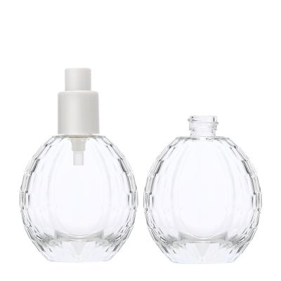 China Personal Care Good Selling 50Ml Clear Pump Sprayer Perfume Glass Bottle Packaging for sale