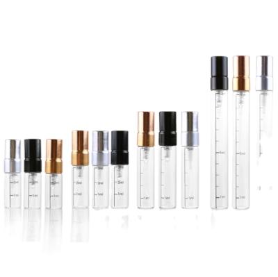 China Luxury Clear Personal Care 2.5Ml 3Ml 5Ml 10Ml Empty Glass Pump Spray Cosmetic Perfume Bottle for sale