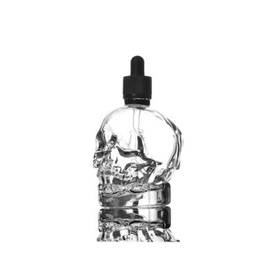 China Luxury High Quality Personal Care 5g 15g 30ML 30ml 50ml 100ml 120ml Skull Shape Clear Black Gold Glass Perfume Essential Oil Dropper Bottle for sale