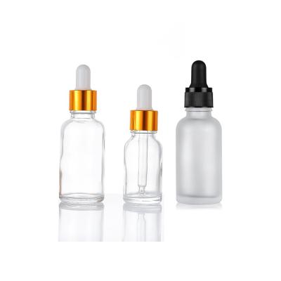 China Personal Care 1Oz 2Oz 10Ml 15Ml 15ml 20Ml 30Ml 30ml 50ml 60Ml 100Ml Clear Frost Matte Empty Glass Essential Oil Bottles With Dropper for sale