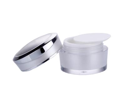 China Luxury Cosmetic Skin Care Cream 5ml 15ml 20ml Packaging Gold And Silver Empty Acrylic Cream Jar for sale