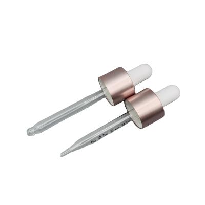 China Non Spill Free Sample Customized Rose Gold 20/410 Glass Dropper Tube Pipettes For Bottles for sale