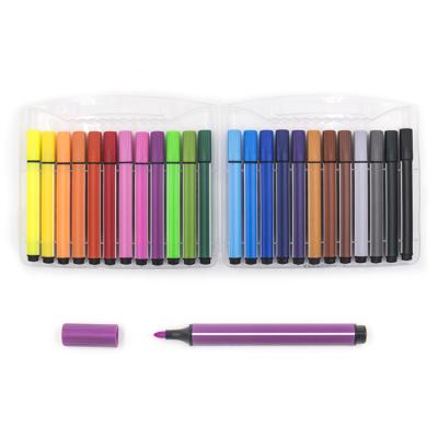 China For School 24 Colors Water Washable Triangular Color Pen Barrel Set For Kids Color Marker for sale