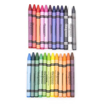 China Classic Kid's Illustration Tools 24 Multi Color Wax Premium Small Crayons For School Children In Color Box for sale