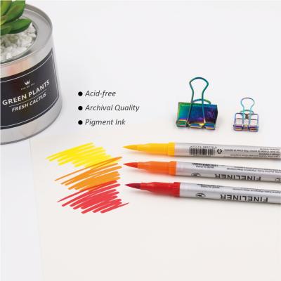 China Desk Writing Dual Tip Brush Pens, Fineliner Tip 0.4 and Highlighter Bars Brush Tip Markers (1mm-2mm) for sale