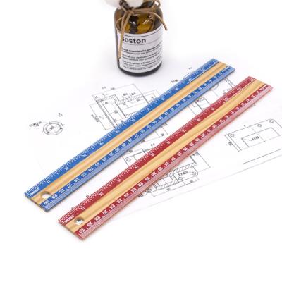 China 100% Eco-Friendly Nature Wooden 100% Bamboo Rulers Eco-Friendly Promotional With Inch And Cm Scale 30cm for sale